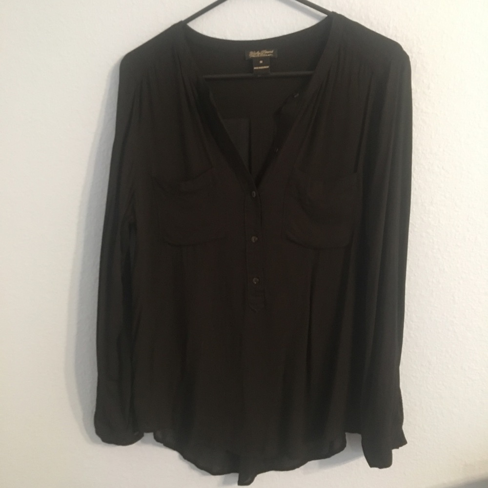 Lucky Brand Black Button Up Blouse